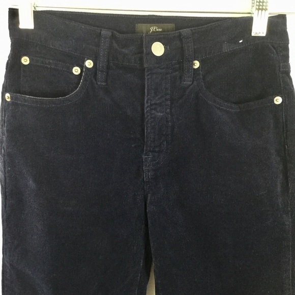 J. Crew 9" High Rise Toothpick Corduroy Pants, Navy - Picture 4 of 8